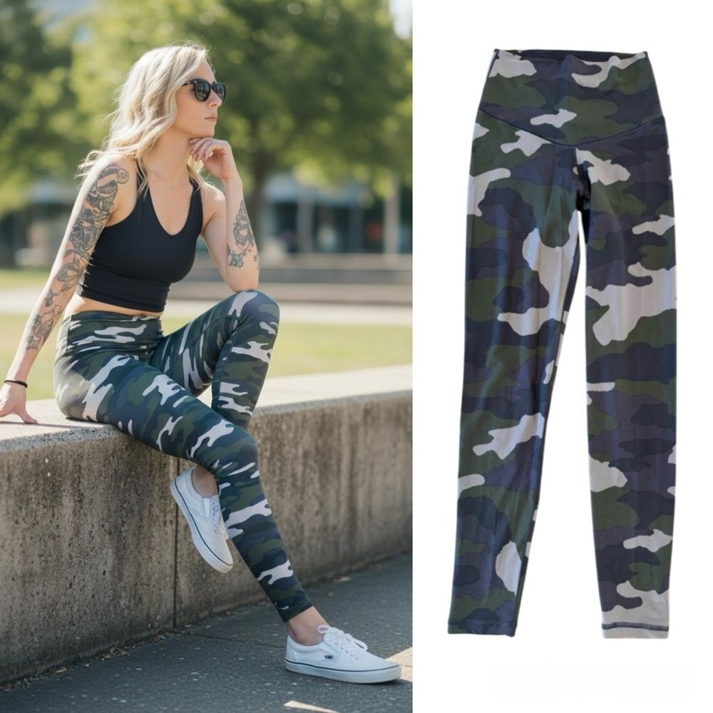 Aerie OFFLINE “Real Me” Hi Rise 7/8 Camo Print Leggings Size Small